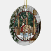 Glas in lood kunst, Glas in lood stijl herten kuns Keramisch Ornament (Rechts)