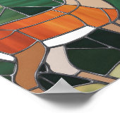 Glas in lood kunst, Glas in lood stijl herten kuns Poster (Hoek)