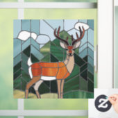 Glas in lood kunst, Glas in lood stijl herten kuns Raamsticker (Huis)