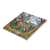 Glas in lood kunst, Glas in lood stijl herten kuns Tegeltje (Zijkant)