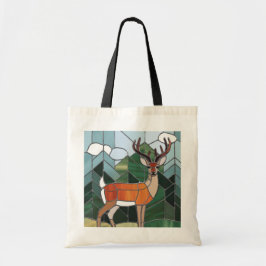 Glas in lood kunst, Glas in lood stijl herten kuns Tote Bag