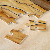 Glas in lood kunstwerk van meeuwen op een strand legpuzzel (Zijkant)