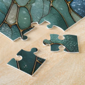 Glas in lood Labrador hond levendige abstracte kun Legpuzzel (Zijkant)