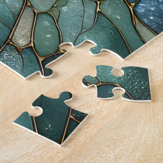 Glas in lood Labrador hond levendige abstracte kun Legpuzzel (Zijkant)