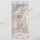 Glas in lood Lamp and Flowers Wedding Programme Programmakaart (Achterkant)