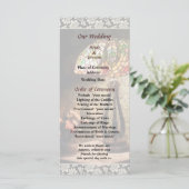 Glas in lood Lamp and Flowers Wedding Programme Programmakaart (Staand voorkant)