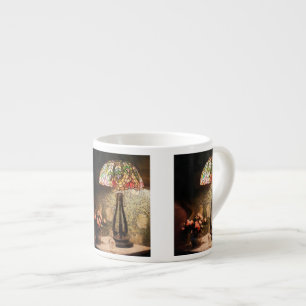 Glas in lood Lamp en Vase van Bloemen Espresso Kop