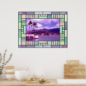 Glas in lood Landschap Poster (Keuken)