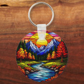 Glas-in-lood-landschap Sleutelhanger (Voorkant)