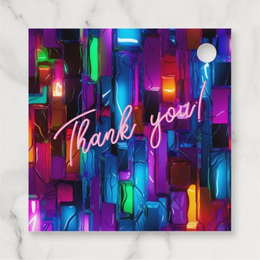 Glas in lood Laten we verlichte cocktail verjaarda Bedankjes Labels (Achterkant)