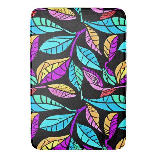 Glas in lood Leaves Design Badmat (Voorkant Verticaal)