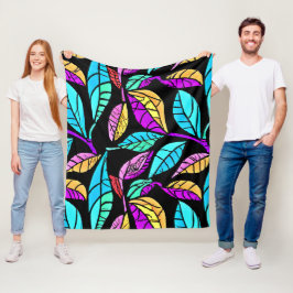 Glas in lood Leaves Design Fleece Deken