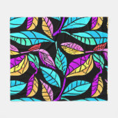Glas in lood Leaves Design Fleece Deken (Voorkant (Horizontaal))