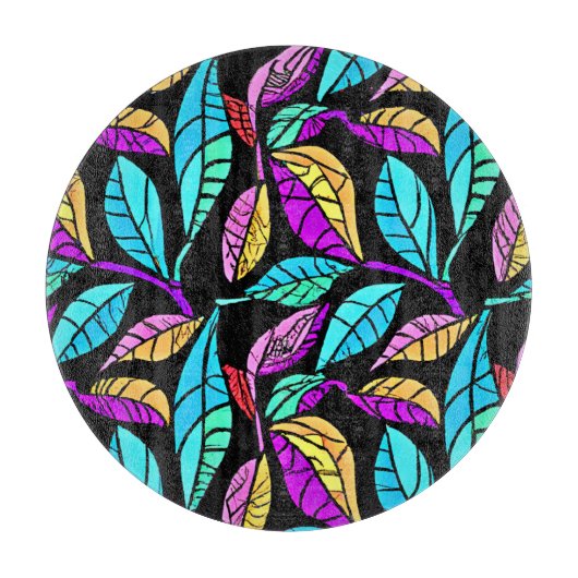 Glas in lood Leaves Design Snijplank (Voorkant)