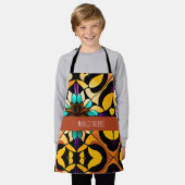 Glas in lood lelie geel bloemenmozaïekpatroon schort (Gedragen)