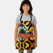 Glas in lood lelie geel bloemenmozaïekpatroon schort (Insitu)