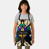 Glas in lood lelie groen mozaïekpatroon schort (Insitu)