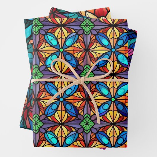 Glas in lood Levendige Design Inpakpapier Vel (In situ)