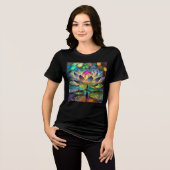 Glas-in-lood Levendige Lotusbloem Tri-Blend Shirt (Voorkant volledig)