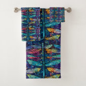 Glas-in-lood Libelle Ontwerp Bad Handdoek (Insitu)