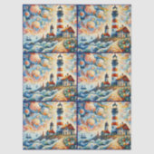 Glas in lood Lighthouse Decoupage Tissuepapier (Voorkant)