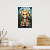 Glas in lood Lion Cub Poster - Regal Nursery Art (Keuken)