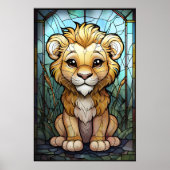 Glas in lood Lion Cub Poster - Regal Nursery Art (Voorkant)