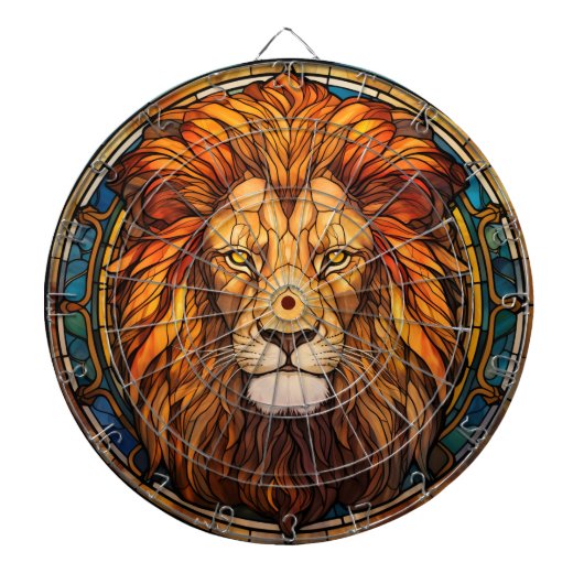 Glas in lood Lion Dartboard Dartbord (Voorkant)