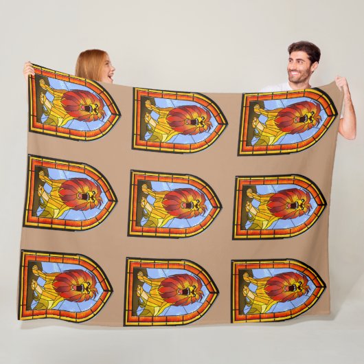 Glas in lood Lion Fleece Deken (In situ)