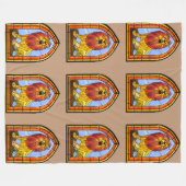 Glas in lood Lion Fleece Deken (Voorkant (Horizontaal))