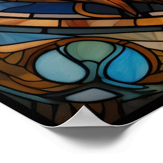 Glas in lood Lion Poster (Hoek)