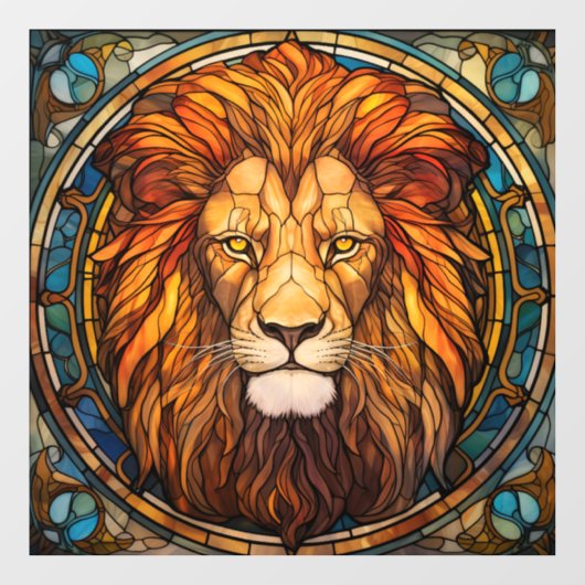 Glas in lood Lion Window Cling Raamsticker (Vel)