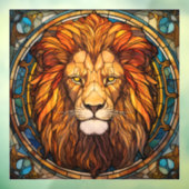 Glas in lood Lion Window Cling Raamsticker (Vel 3)