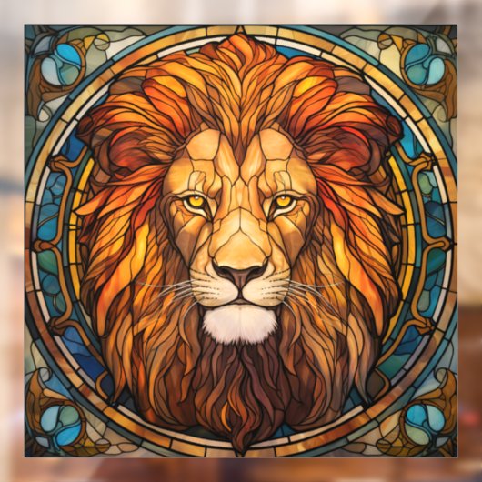 Glas in lood Lion Window Cling Raamsticker (Vel 2)