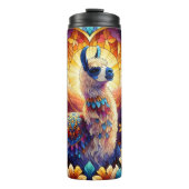 Glas in lood Llama berglandschap Thermosbeker (Voorkant)