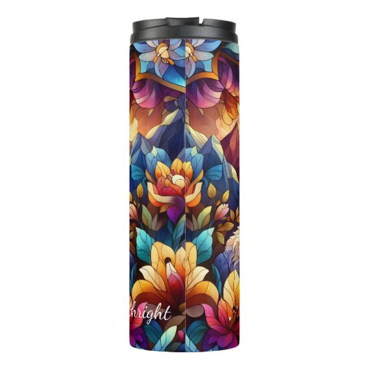 Glas in lood Llama berglandschap Thermosbeker (Achterkant)