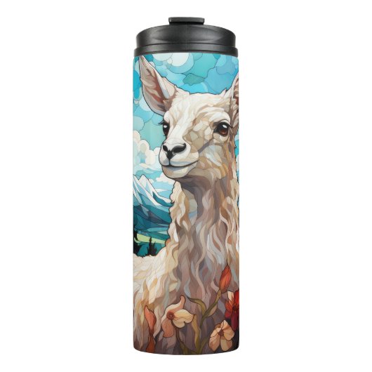Glas in lood Llama Tumbler Thermosbeker (Voorkant)