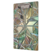 Glas in lood look abstract blauwgroen roze goud klembord (Links)