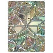 Glas in lood look abstract blauwgroen roze goud klembord (Achterkant)