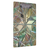 Glas in lood look abstract blauwgroen roze goud klembord (Rechts)