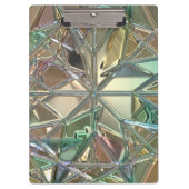 Glas in lood look abstract blauwgroen roze goud klembord (Voorkant)