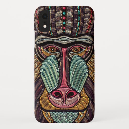 Glas in lood look baviaan dierlijke afrikaanse kun Case-Mate iPhone case (Achterkant)