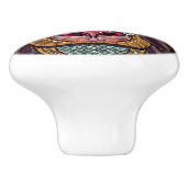 Glas in lood look baviaan dierlijke afrikaanse kun keramische knop (Zijkant)