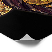 Glas in lood look baviaan dierlijke afrikaanse kun poster (Hoek)