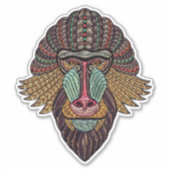 Glas in lood look baviaan dierlijke afrikaanse kun sticker (Voorkant)