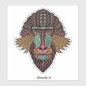 Glas in lood look baviaan dierlijke afrikaanse kun sticker (Vel)