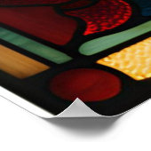 Glas in lood Look Coffee Cup Design Poster (Hoek)