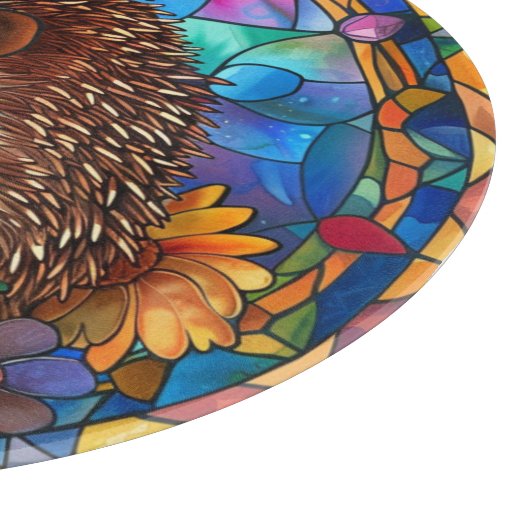 Glas in lood Look Hedgehog Kitchen Snijplank (Hoek)