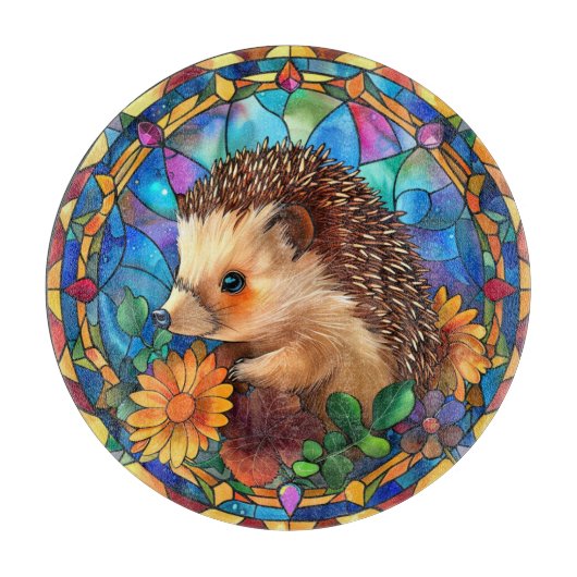 Glas in lood Look Hedgehog Kitchen Snijplank (Voorkant)
