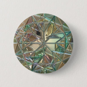 Glas-in-lood look kleurrijke abstracte ronde button 5,7 cm